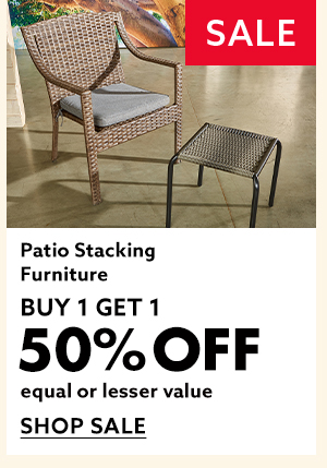 Patio Stacking Furniture Buy 1 Get 1 50% Off