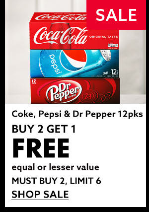 Coke, Pepsi & Dr Pepper 12pks