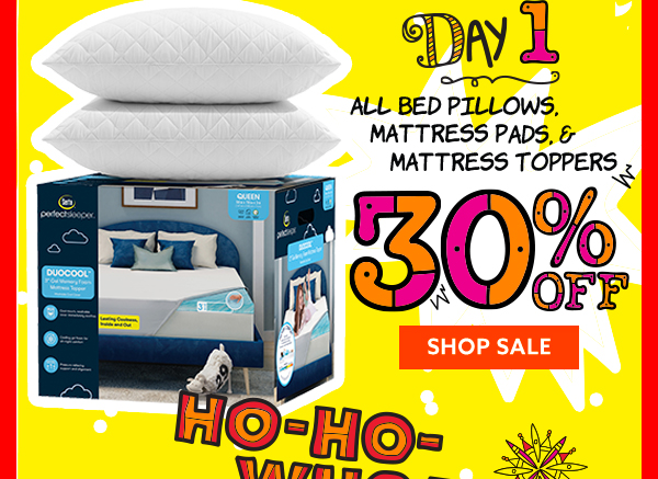 All Bed Pillows, Mattress Pads & Mattress Toppers 30% Off
