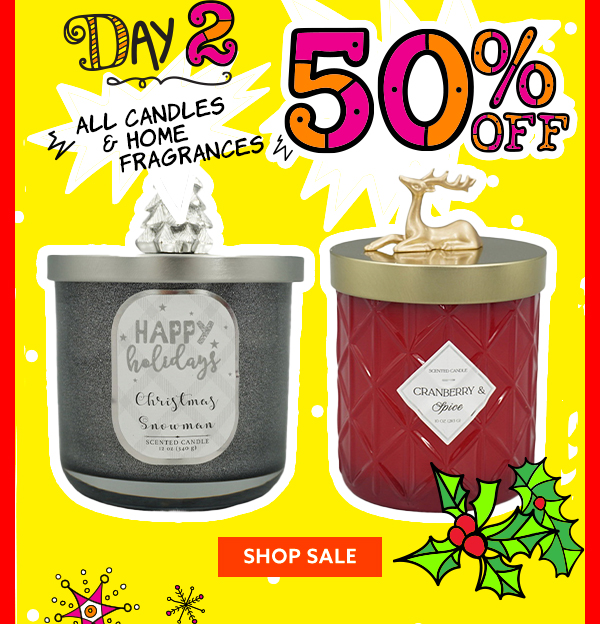 50% Off All Candles & Home Fragance
